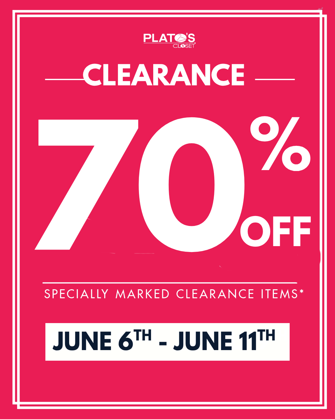 70% OFF Clearance
